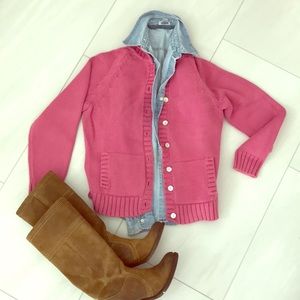 Classic Lands End cotton cardigan.